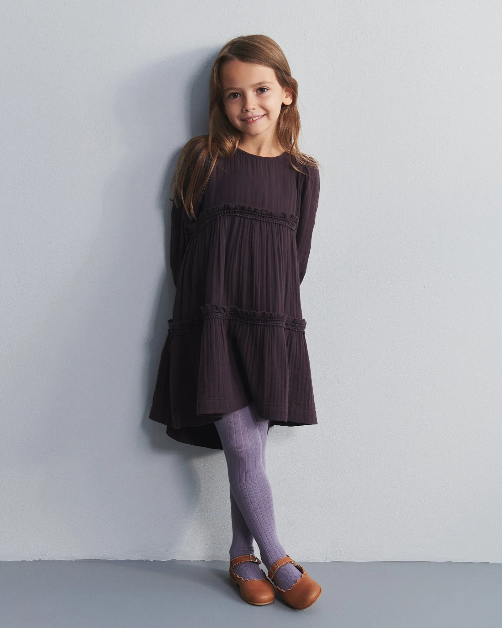 Tights 2-pack - Kids - Dusty Purple/Dark Purple