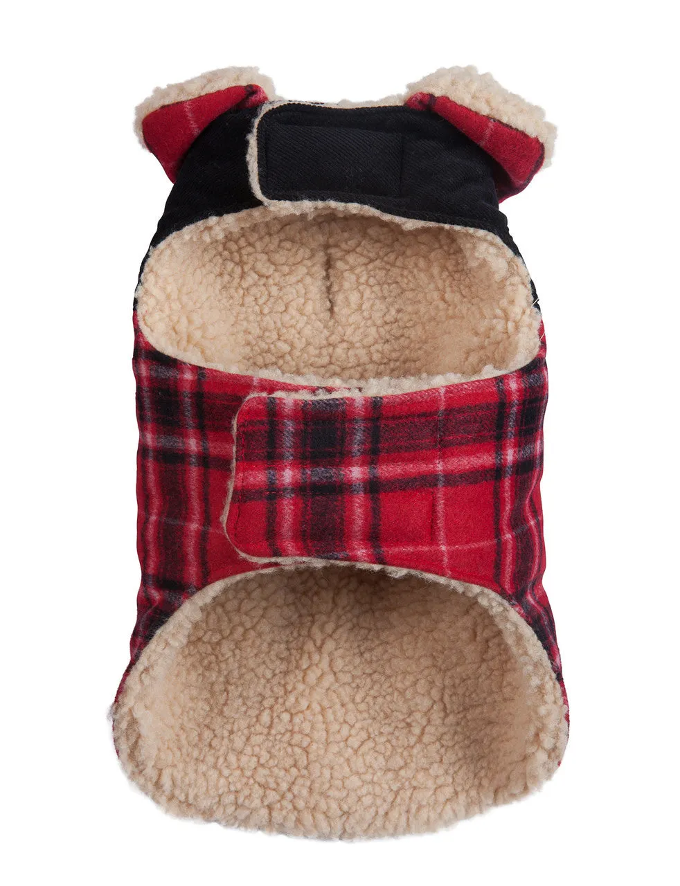 WOOL PLAID SHEARLING RED DOG JACKET