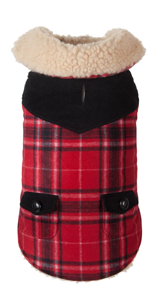 WOOL PLAID SHEARLING RED DOG JACKET