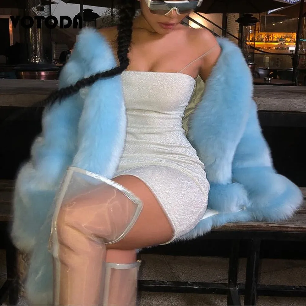 xakxx Luxury Faux Fur Coat For Women Oversize Loose O-Neck Jacket Winter Thicking Warm Street Clothing Girl Fashion Furry Fur Overcoat