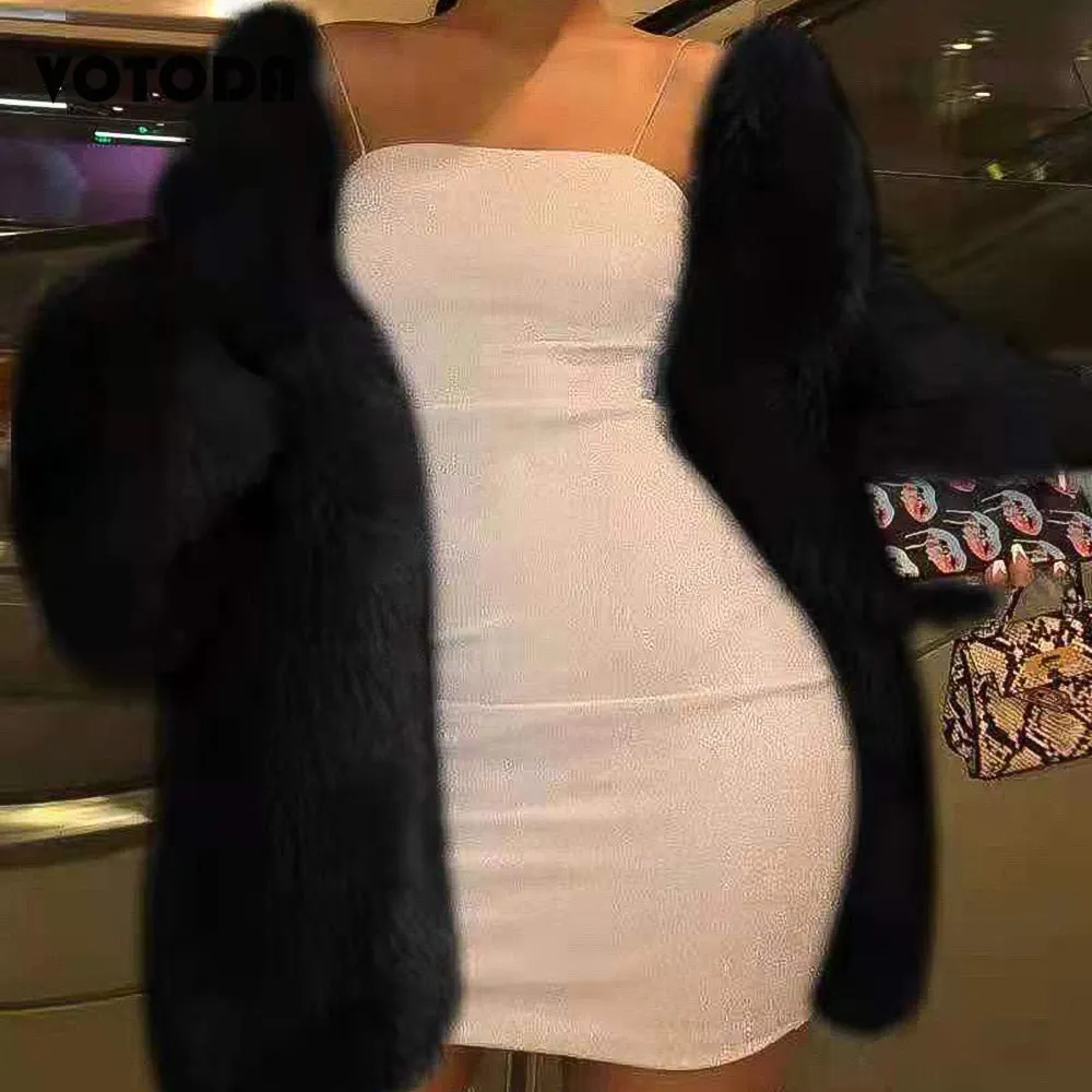 xakxx Luxury Faux Fur Coat For Women Oversize Loose O-Neck Jacket Winter Thicking Warm Street Clothing Girl Fashion Furry Fur Overcoat