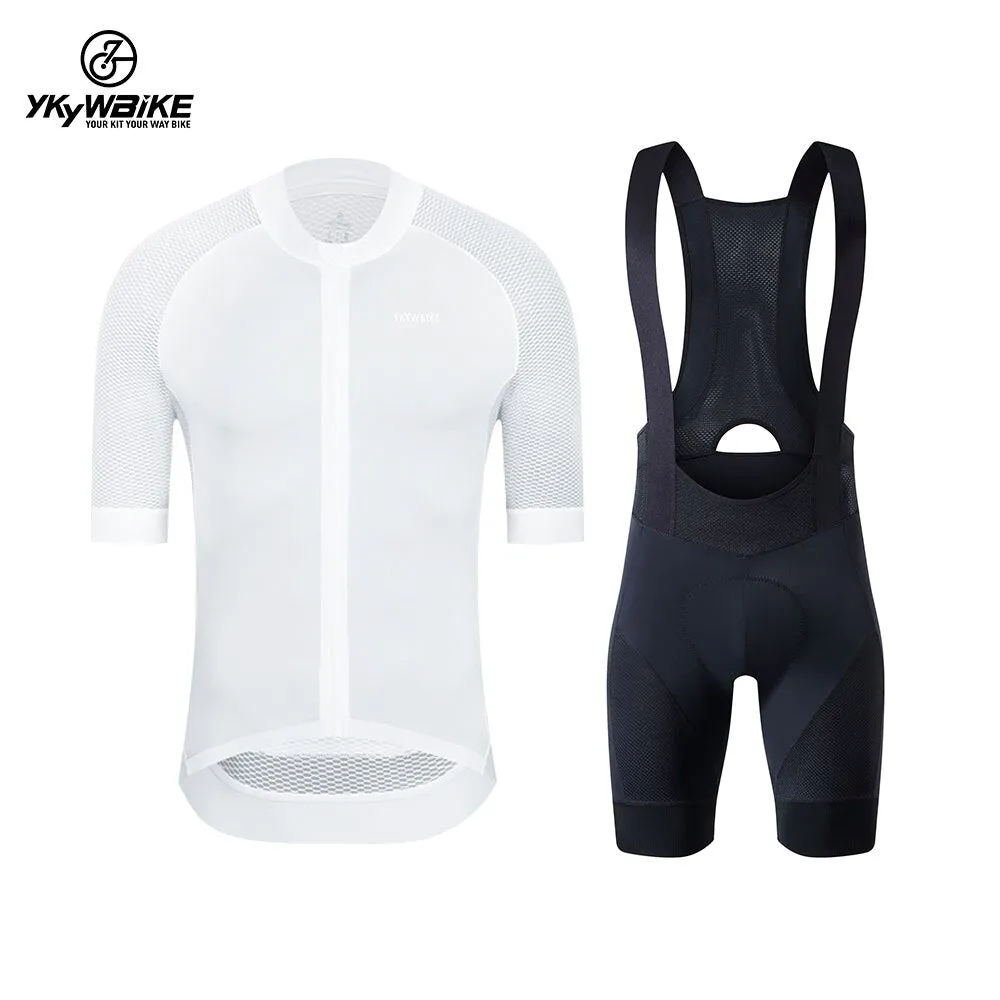 YKYW Men’s Cycling Jersey Set Back Full Mesh Design Quick Dry Ultralight Cycling Jersey and 5H Ride Bib Shorts 4 Perfect Combinations