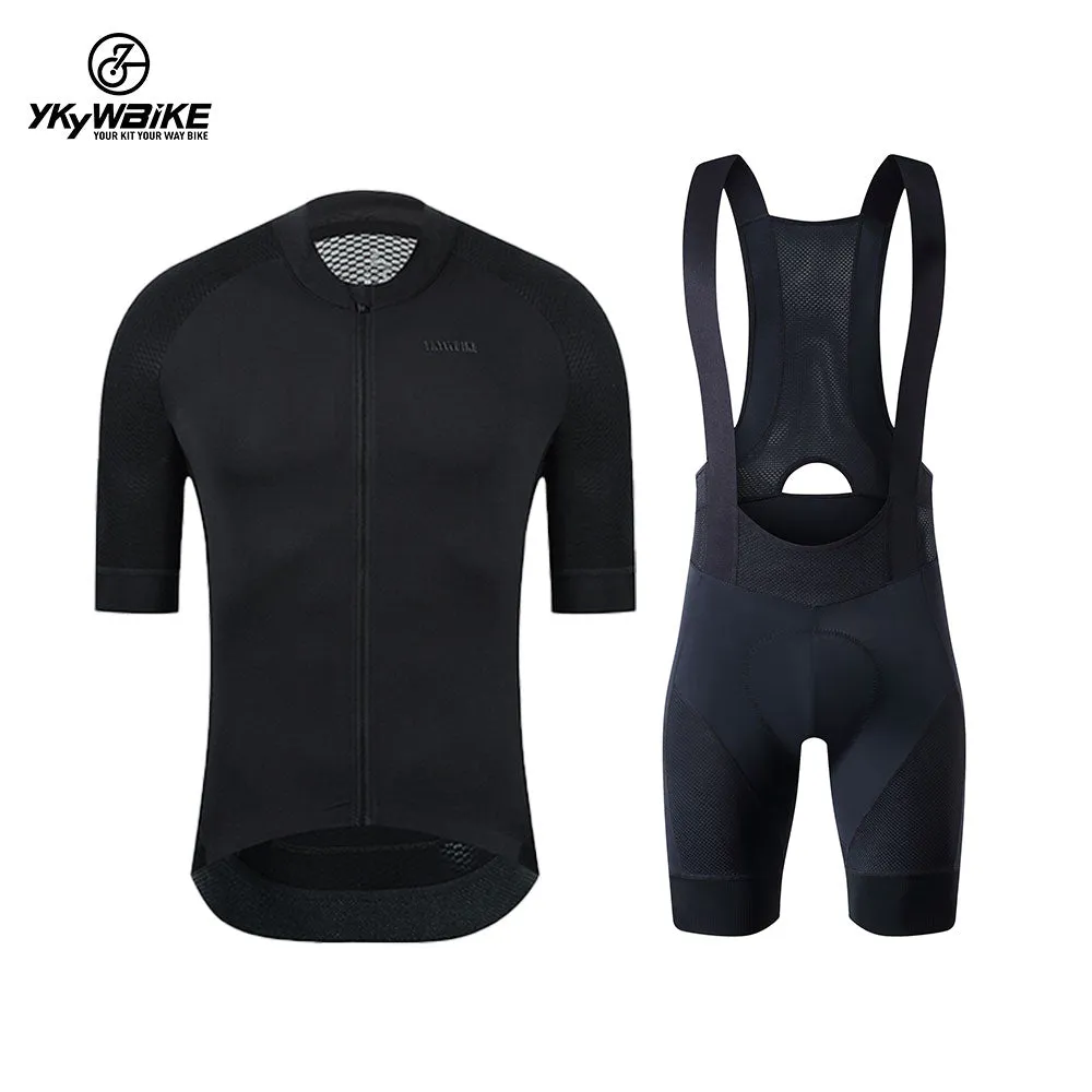 YKYW Men’s Cycling Jersey Set Back Full Mesh Design Quick Dry Ultralight Cycling Jersey and 5H Ride Bib Shorts 4 Perfect Combinations