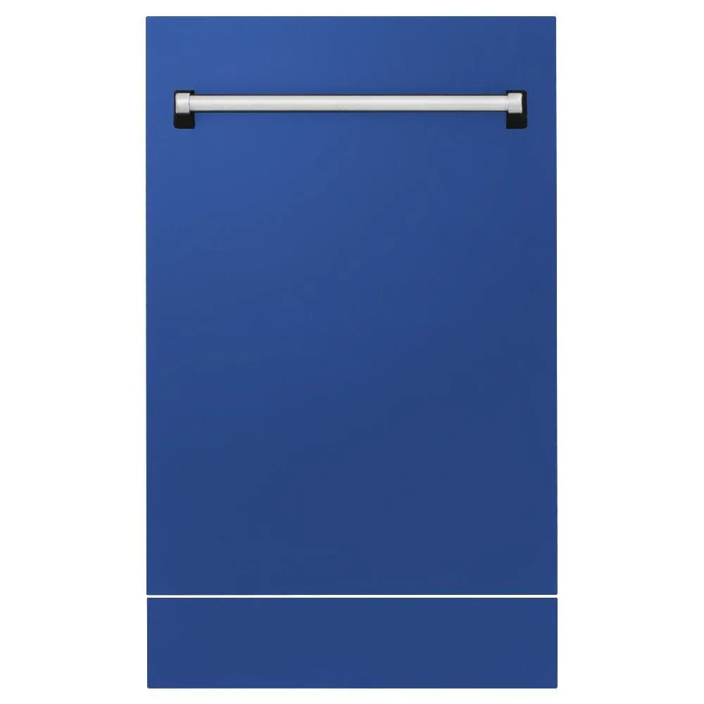 ZLINE 18 in. Tallac Series 3rd Rack Top Control Dishwasher with a Stainless Steel Tub with Blue Matte Panel, 51dBa (DWV-BM-18)