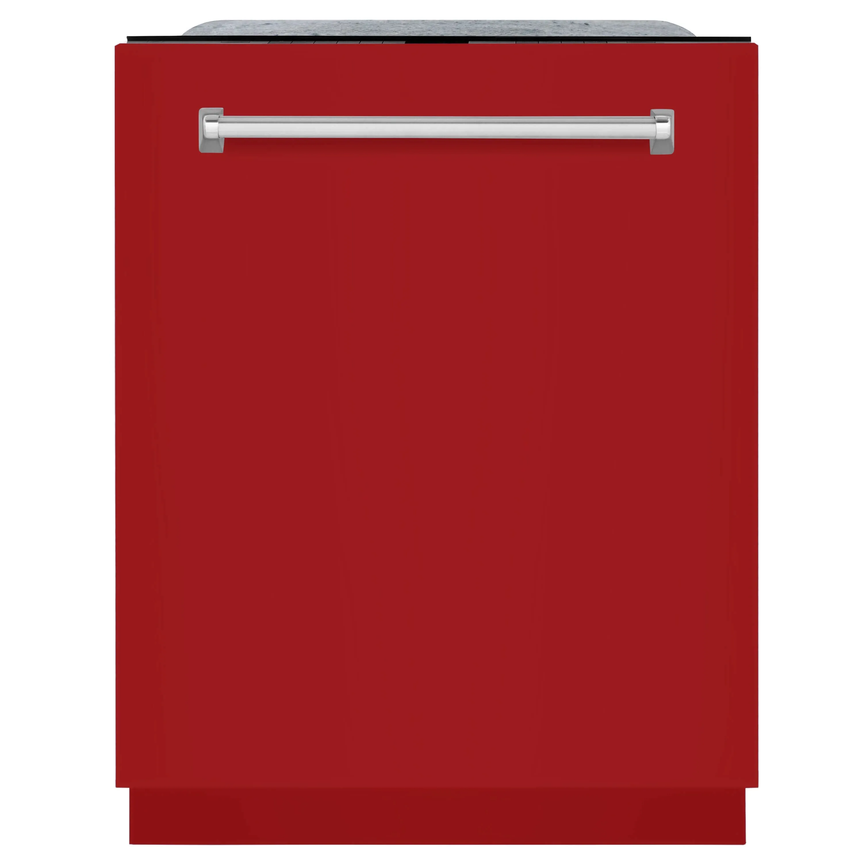 ZLINE 24 in. Monument Series 3rd Rack Top Touch Control Dishwasher with Red Gloss Panel, 45dBa (DWMT-RG-24)