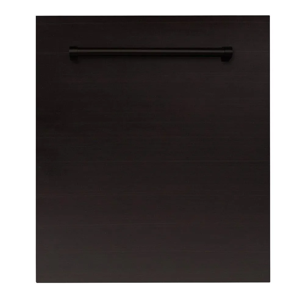 ZLINE 24 in. Top Control Dishwasher with Oil-Rubbed Bronze Panel and Traditional Style Handle, 52dBa (DW-ORB-H-24)